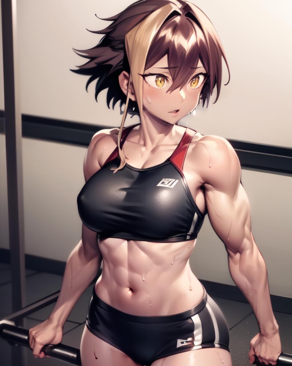 Premium Photo | Anime girl engaged in fitness